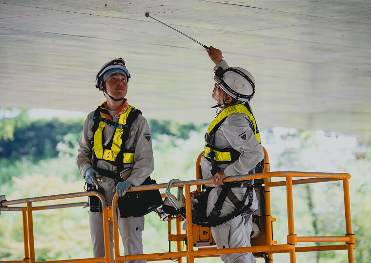 調査している様子